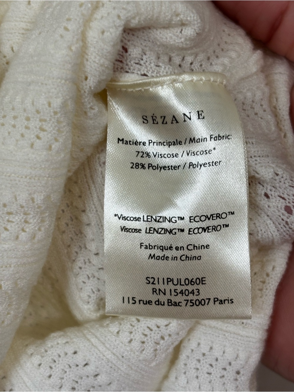Sezane Cloe Jumper Cream Sz XL - Picture 7 of 11